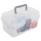 Clear Gray Empty First Aid Storage Box, Multipurpose Tackle Box, Plastic Sewing Box, Tool Box, Crafts Supplies Organizer Case with Handle and Removable Tray